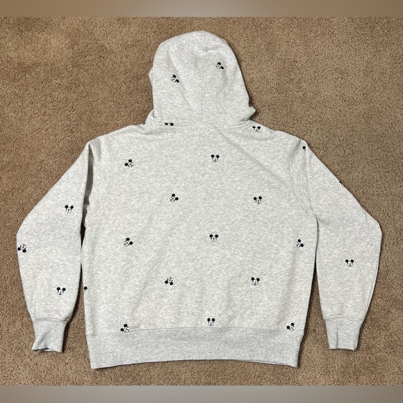 H&M Disney Mickey Mouse Face Cropped Hoodie Sweatshirt - light heather grey, L - Picture 2 of 7